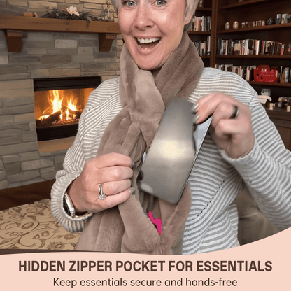 🔥Christmas Limited-Time Offer: 50% OFF!!!🧣Ultra-Soft Faux Fur Pull-Through Scarf with Secret Zipper Pocket