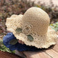 👒Elegant Crochet Straw Hat with Ruffle Detail