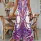 🎁2026 New Arrivals 50% OFF💥Women’s Retro Print V-Neck Sleeveless Maxi Dress