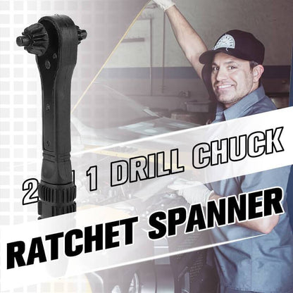 😎2 in 1 Drill Chuck Ratchet Spanner