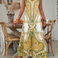 🎁2026 New Arrivals 50% OFF💥Women’s Retro Print V-Neck Sleeveless Maxi Dress