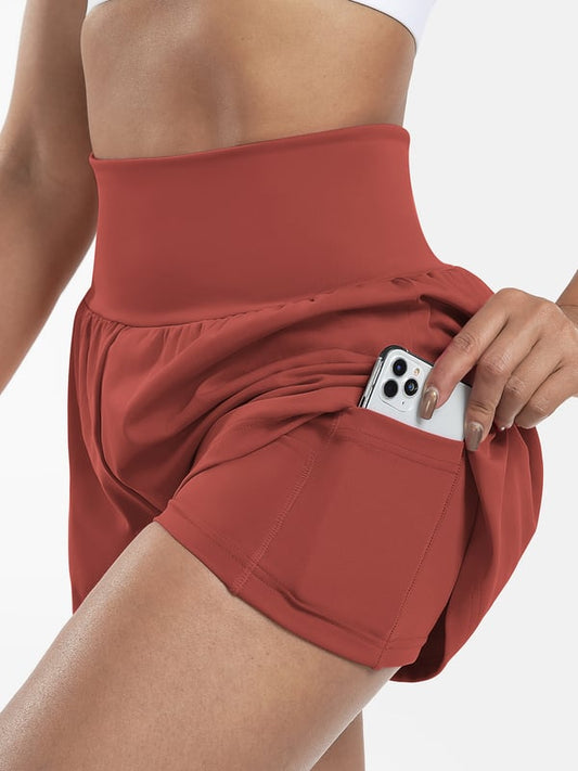 🔥Summer Specials🔥High Waisted 2-in-1 Yoga Shorts & Side Pockets