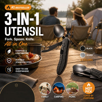 🏕️4-In-1 Outdoor Folding Multifunctional Tableware