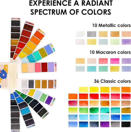 🔥LAST DAY 49% OFF👨‍🎨Foldable Watercolor Painting Set (🎨56 Colors)