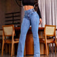 👖Women‘s Stretch Flare Jeans – High Waist, Body-Hugging Fit & Retro Style ✨