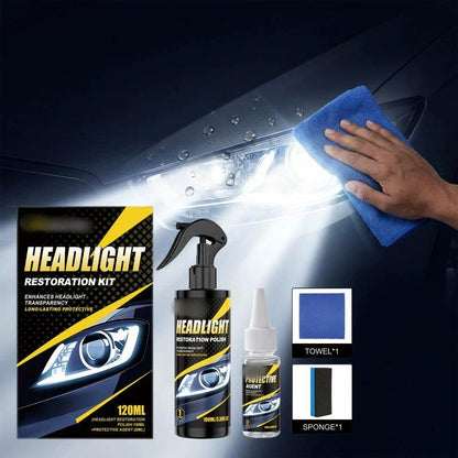 🚗 50% OFF NOW! 🔆Automotive Headlamp Restoration Fluid, oxidized and yellowed automotive headlamps, blurring enhanced crystalline coating refurbisher