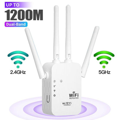 ⏳Time-Limited Special⏰ 📶 1200Mbps Dual Band WiFi Extender – Covers 10,000 sq.ft & 50 Devices 🏡