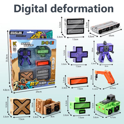 Transforming Number Deformation Robot Toy For Kids