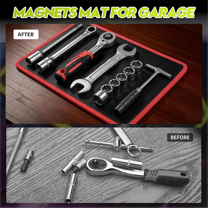 🔥HOT SALE - 50% OFF!!📢🧲 Magnetic Tool Mat Set – Flexible Non-Slip Magnetic Tray 🛠️