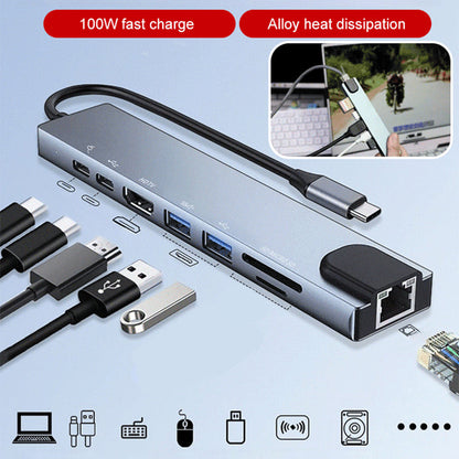 🔥2026 New Arrivals: 50% Off for a Limited Time!🔥Eight-In-One Multi-Interface Docking Station Converter