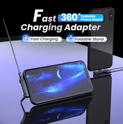 🔥2026 Upgrade Edition - Split-Type Fast Charging Stand with Cable🔥Fast Charging Adapter with 360° Foldable Phone Stand