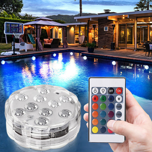 Submersible Waterproof Remote Control LED Lights for Pool