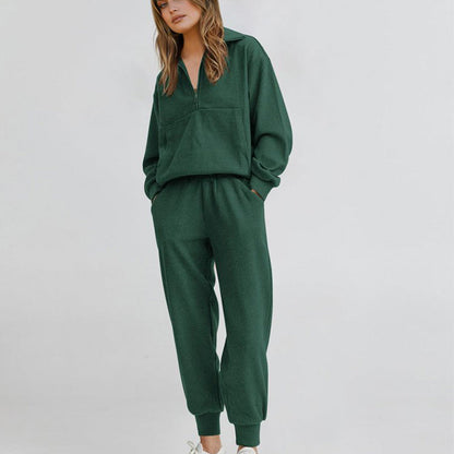 Long Sleeve Half Zip Sweatsuits Set