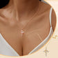 Exquisite Cross Necklace with Rotating Crown