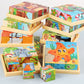 9pcs Six-sided Picture 3D Wooden Puzzle Kit