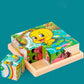 9pcs Six-sided Picture 3D Wooden Puzzle Kit