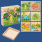 9pcs Six-sided Picture 3D Wooden Puzzle Kit