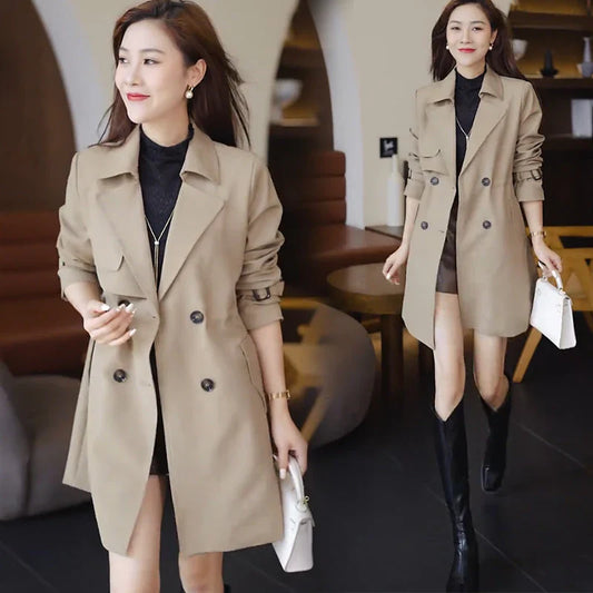 Women's Trendy Double-Breasted Trench Coat