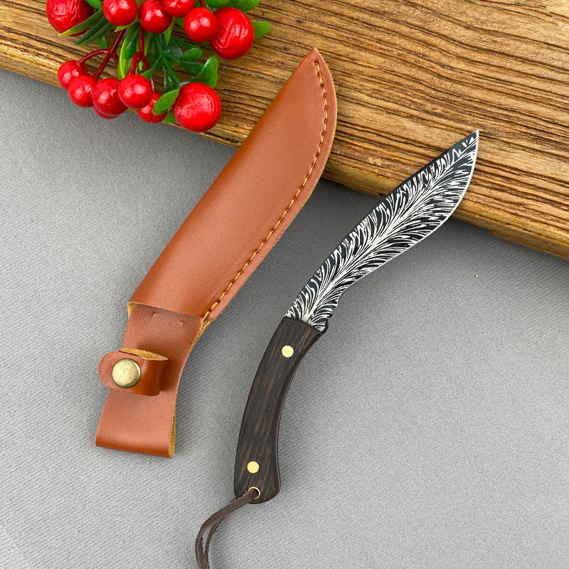 Sharp Feather Pattern Stainless Steel Knife – focoor