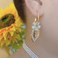 Elegant Floral Leaf Rhinestone Embellished Earrings