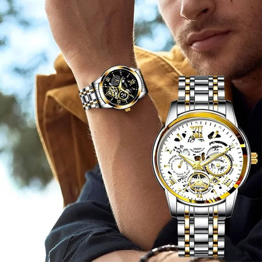 🔥Christmas Limited-Time Offer: 80% OFF!!!🔥Men's Waterproof Roman Skeleton Automatic Mechanical Watch
