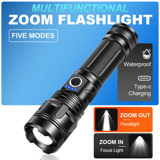 Multifunctional Outdoor Portable Zoom Flashlight