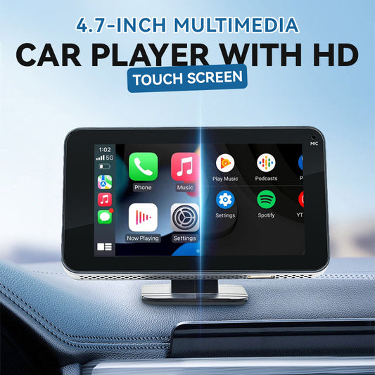 📱4.7-inch HD Touchscreen Multimedia Car Player— Swipe with your fingertips and instantly transform your vehicle into a smart entertainment hub!🚗✨