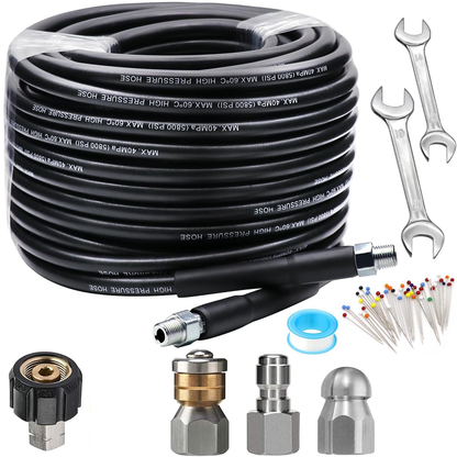 💦 60% OFF INSTANT! 🚿 5800PSI Sewer Jetter Kit - Unclogs Drains/Pipes with Rotating Nozzle, Fits Most Pressure Washers 🔧📦