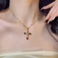 💜 LAST DAY PROMOTION - 50%OFF 💜Colorful Rhinestone Cross Pendant Necklaces