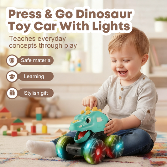 🔥Last day of the limited-time 50% off sale!🔥Press & Go Dinosaur Toy Car With Lights