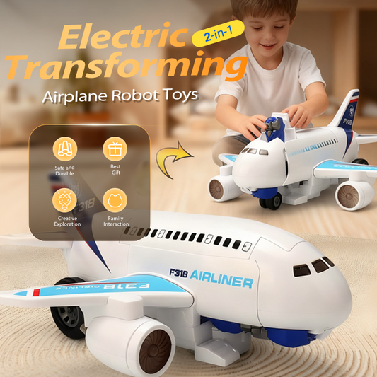 🔥Last day of the limited-time 80% off sale!🔥2-in-1 Electric Transforming Airplane Robot Toys