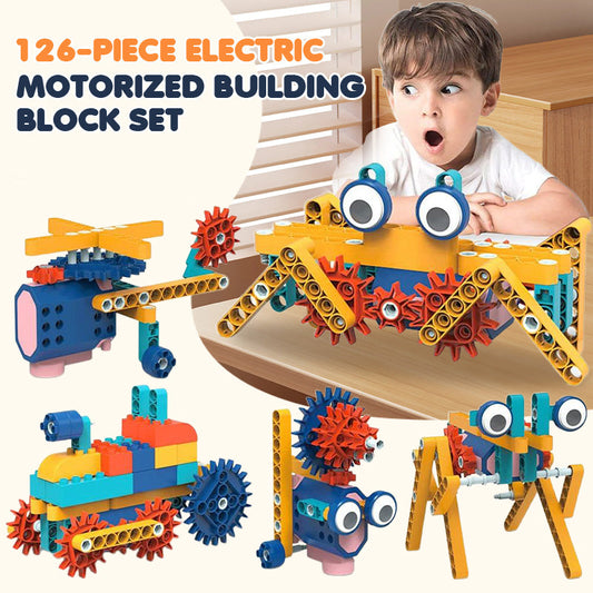 🔥Last day of the limited-time 60% off sale!🔥126-Piece Electric Motorized Building Block Set