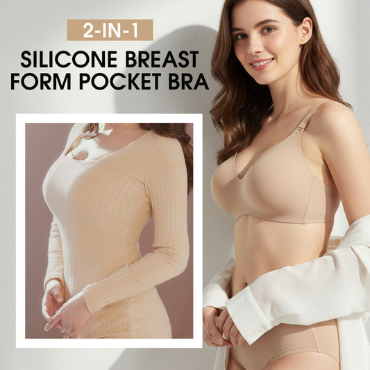 🔥Christmas Limited-Time Offer: 50% OFF!!!🔥2-in-1 Silicone Breast Form Pocket Bra