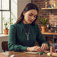 Swallow & Scissor Pendant Necklace for Women