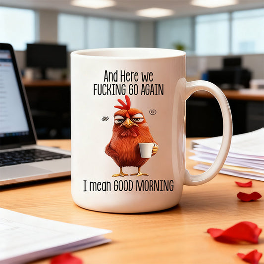 🔥Christmas Limited-Time Offer: 50% OFF!!!🔥Grumpy Chicken "Good Morning" Sarcastic Mug