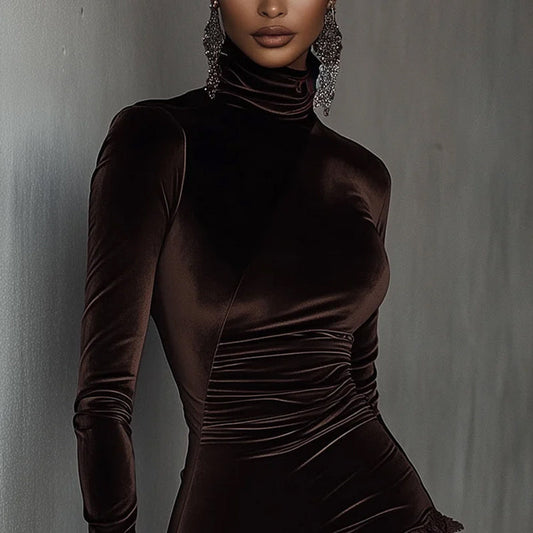 🔥Christmas Limited-Time Offer: 50% OFF!!!🔥Hot Sale Deals-Women's Elegant Asymmetrical Lace Trim Dress | Co-ordinated Comfort