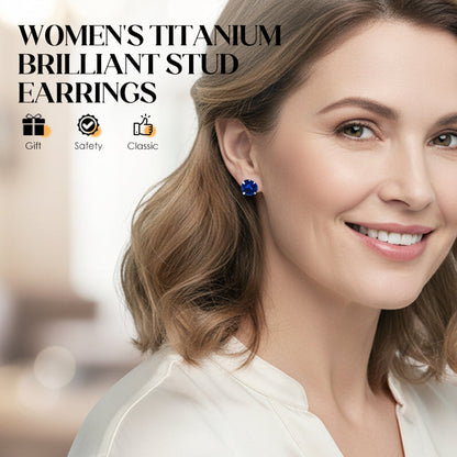 Women's Titanium Brilliant Stud Earrings