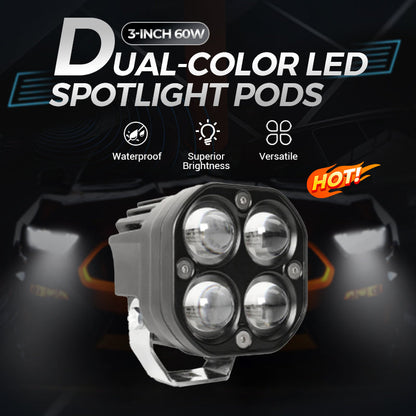 3-Inch 60W Dual-Color LED Spotlight Pods