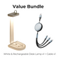Value Bunle: Basketball Hoop LED Desk Lamp with Wireless Charger + Cable