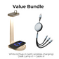 Value Bunle: Basketball Hoop LED Desk Lamp with Wireless Charger + Cable