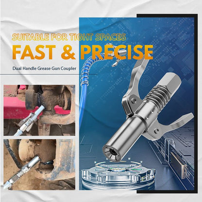 🔥Last Day Sale 60% OFF⏰⚙️🚗High Pressure Dual Handle Grease Gun Coupler🛢️⛽
