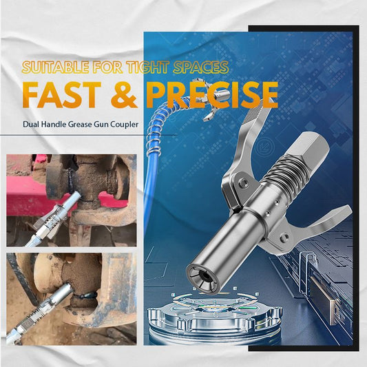 🔥Last Day Sale 60% OFF⏰⚙️🚗High Pressure Dual Handle Grease Gun Coupler🛢️⛽