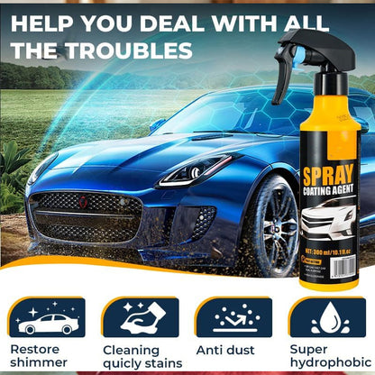 🔥Limited Time Promotion 50% OFF🔥3‑in‑1 SiO₂ Ceramic Quick Coat Spray – Waterless Wash, Streak‑Free Gloss & Rain‑Beading Shield