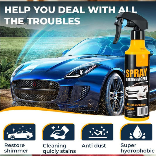 🔥Limited Time Promotion 50% OFF🔥3‑in‑1 SiO₂ Ceramic Quick Coat Spray – Waterless Wash, Streak‑Free Gloss & Rain‑Beading Shield