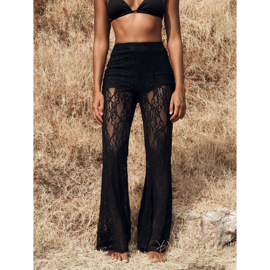 ⏰ Now only 50% off!🎉Limited Sale🎉Elegant Lace Flare Pants with High-Waisted Design
