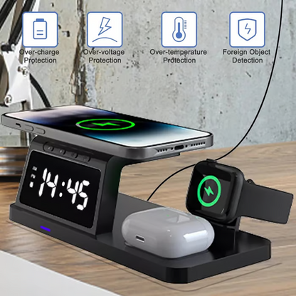 🥳2026 HOT SALE🥳7-in-1 Fast-Charging Wireless Charging Station With Clock
