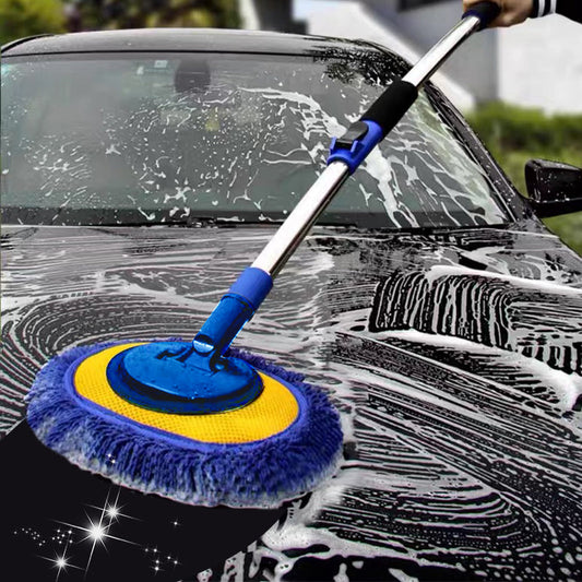 🔥Limited Time Promotion 50% OFF⏰Durable Aluminum Long Handle Telescopic Car Wash Mop – Soft Microfiber, Scratch-Free & Adjustable Length ✨