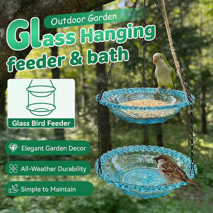 🔥Last day of the limited-time 50% off sale!🐦🌧️Vintage-Style Bird Feeder with Bath – Hangs anywhere, easy to fill. Attracts robins & blue tits. Perfect for nature lovers. 🏡✨