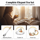 Elegant Enamel Floral Glass Cup and Saucer Set