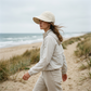 Women’s UPF 50+ Elegant Foldable Sun Hat – Wide-Brim Cotton Bucket Hat with Neck Flap & Adjustable Strap 🌞🇬🇧 | Packable, Breathable & Beach-Ready